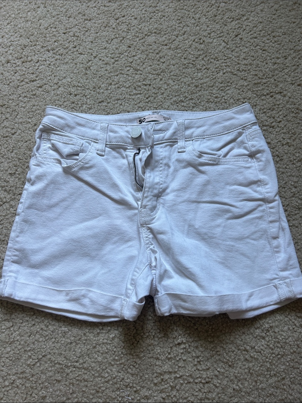 SO white jean shorts-midi high rise-5/27
